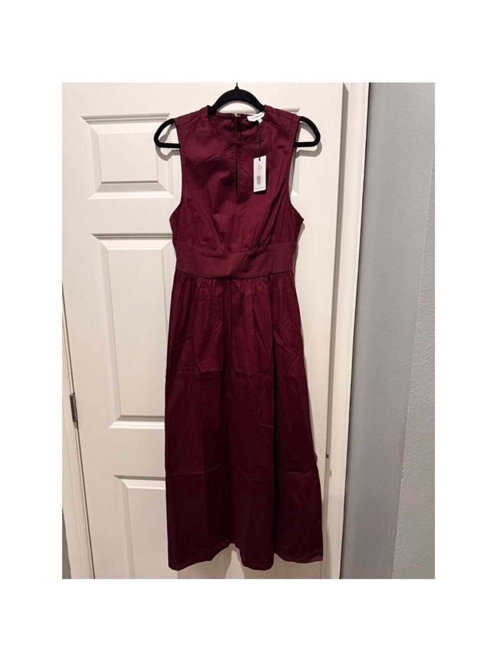 Women's WeWoreWhat Burgundy Keyhole Midi Dress M - Picture 5 of 9